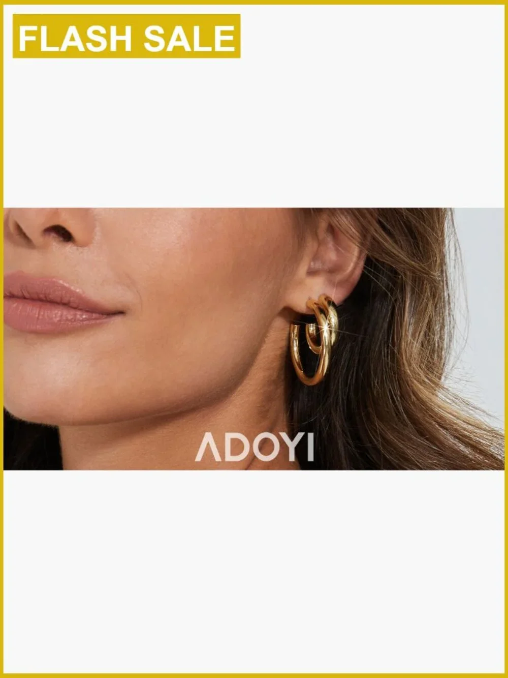 9 Pair Gold Hoop Earrings Set - 14K Gold Plated Hypoallergenic Lightweight